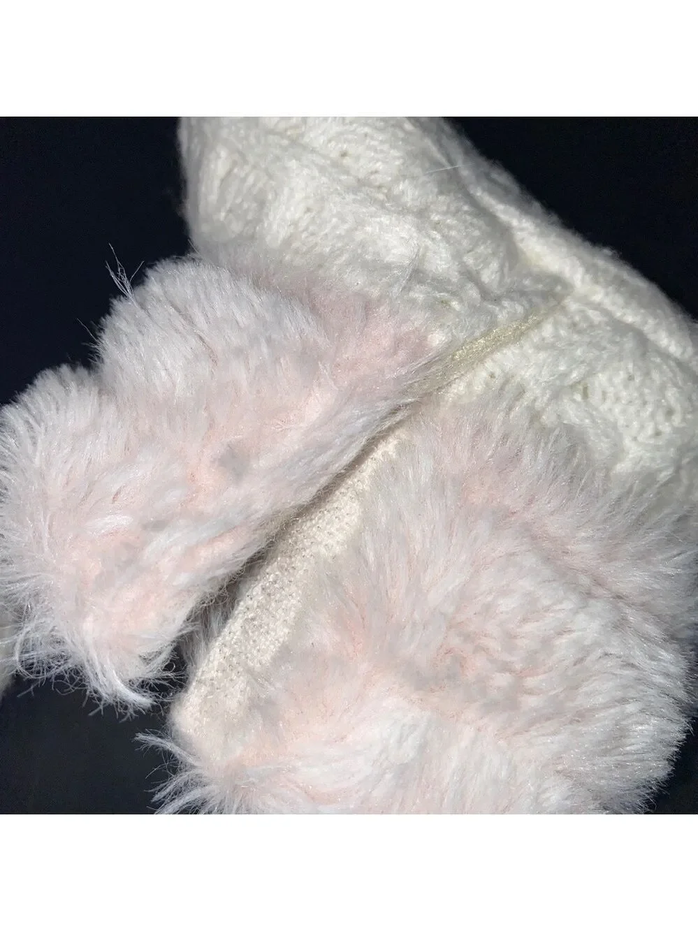 Stepping Stones Baby Faux Fur Cuff Cable Knit Boot NWOT